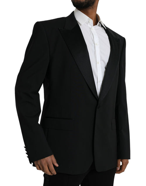 Dolce & Gabbana Black SICILIA Single Breasted Coat Men's Blazer