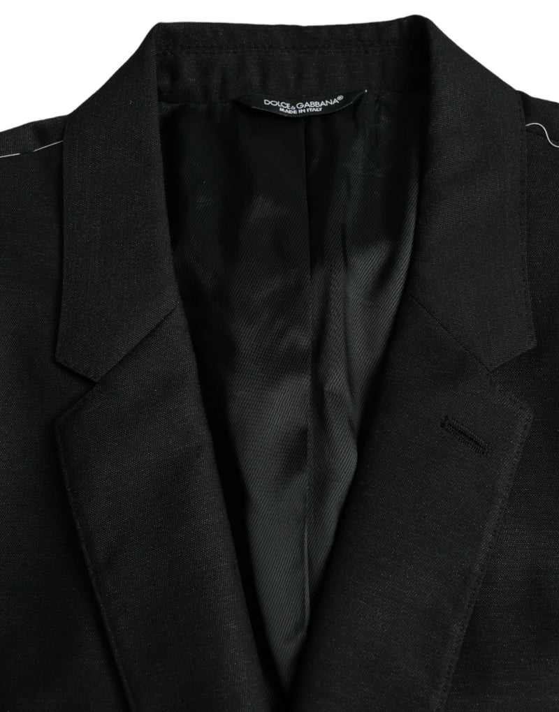 Dolce & Gabbana Black Wool Notch SingleBreasted Coat Men's Blazer