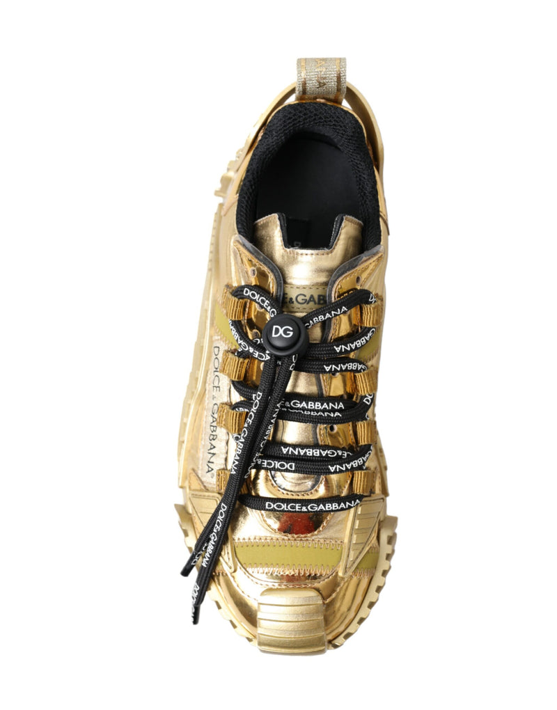 Dolce & Gabbana Gleaming Gold-Toned Luxury Women's Sneakers