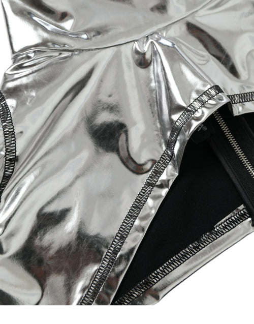 Dolce & Gabbana Silver Elegance Top with Zipper Women's Closure