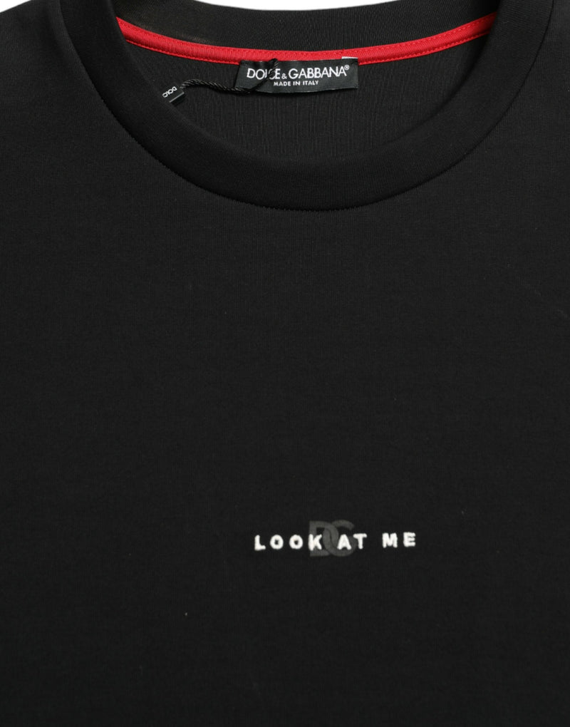 Stylish Dolce & Gabbana Black Eyes Print Cotton Men's T-shirt - LUX LAIR