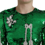 Dolce & Gabbana Green Sequin Swarovski Crystal Women's Dress