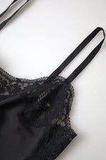 Dolce & Gabbana Black Lace Silk Sleepwear Camisole Women's Underwear