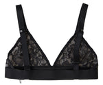 Dolce & Gabbana Black Floral Lace Nylon Stretch Bra Women's Underwear