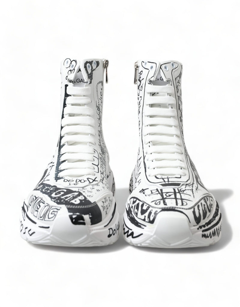 Dolce & Gabbana Daymaster Graffiti Print Mid Top Women's Sneakers