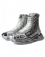 Dolce & Gabbana Daymaster Graffiti Print Mid Top Women's Sneakers