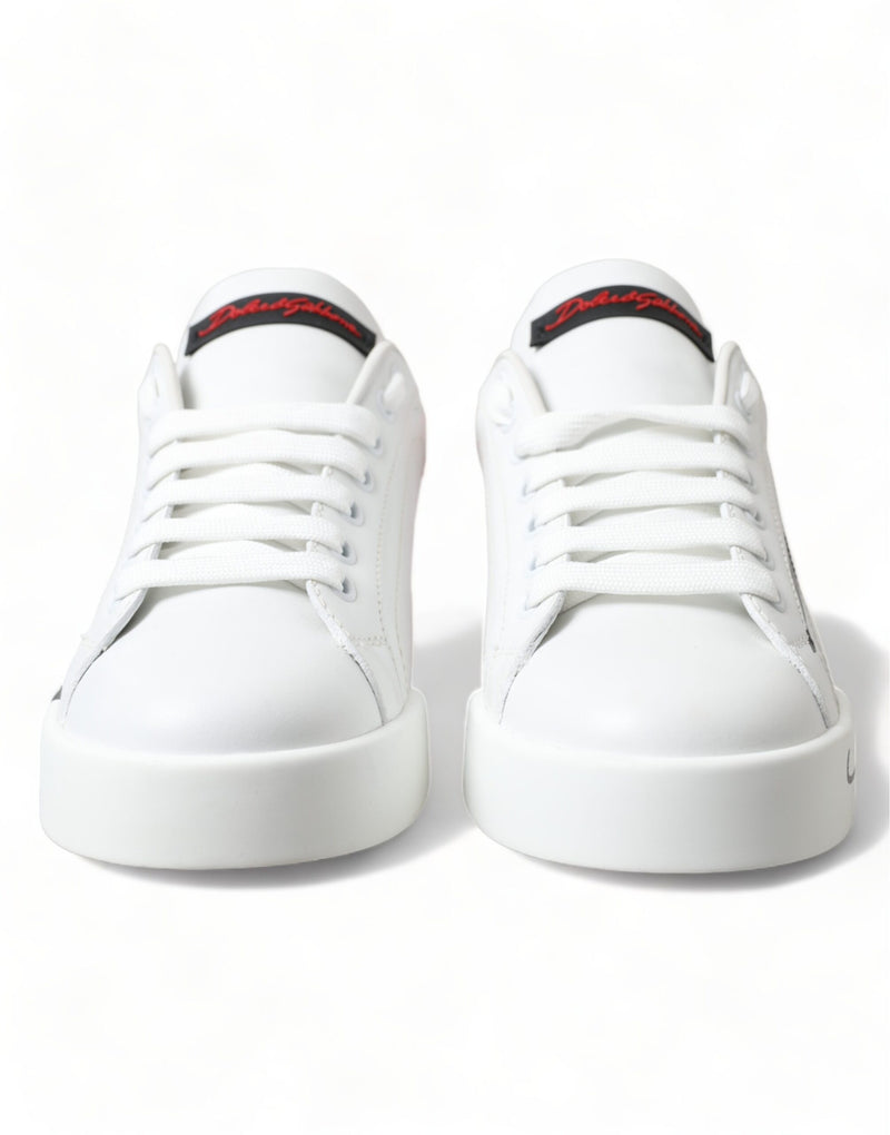 Dolce & Gabbana Elegant White Leather Portofino Women's Sneakers