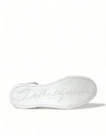 Dolce & Gabbana Elegant White &amp; Gold Leather Women's Sneakers