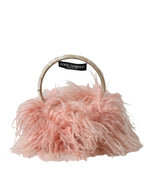 Dolce & Gabbana Elegant Pink Fur Earmuffs - Winter Chic Women's Accessory