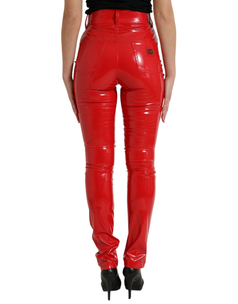 Dolce & Gabbana High Waist Red Skinny Pants - Sleek and Women's Chic