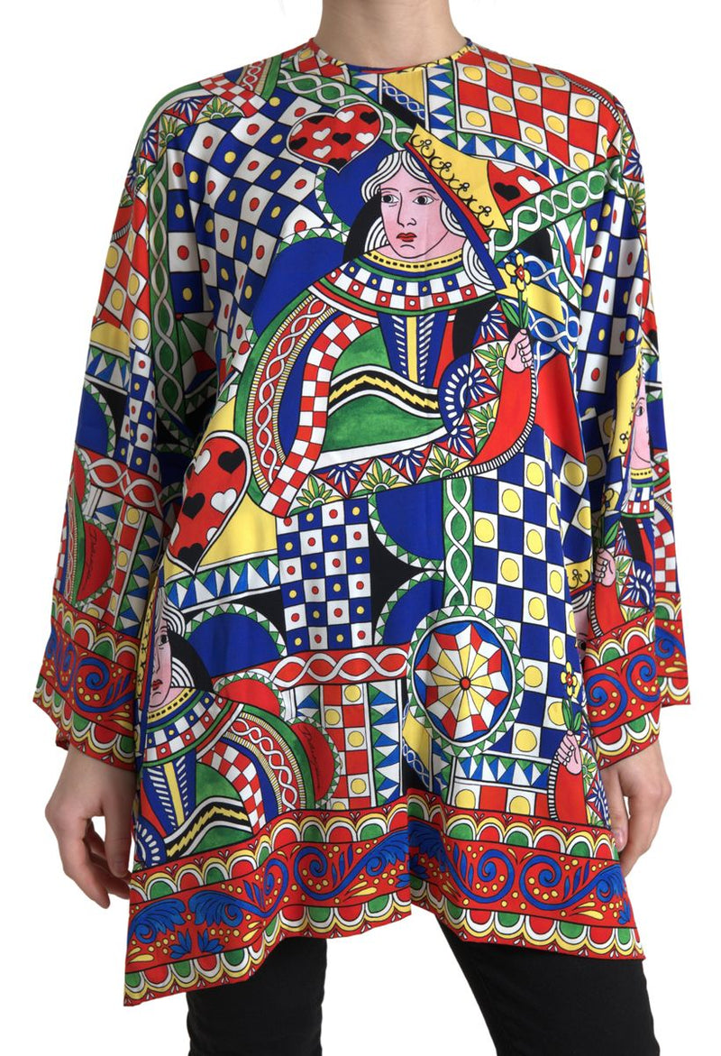 Dolce & Gabbana Multicolor Printed Long Sleeves Blouse Women's Top