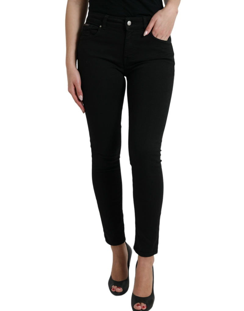 Dolce & Gabbana Elegant Black Mid-Waist Stretch Women's Jeans