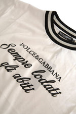 Dolce & Gabbana White Cotton DG Fashion Crew Neck Tee Women's T-shirt