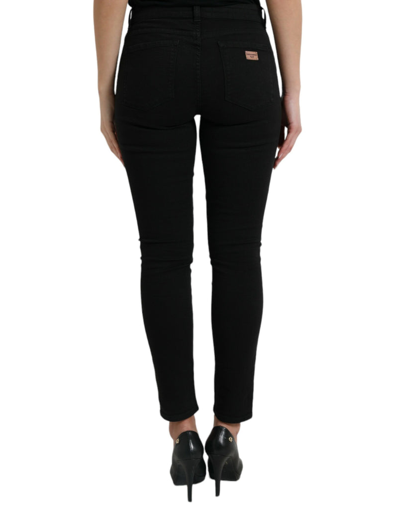 Dolce & Gabbana Chic Black Mid-Waist Stretch Women's Jeans