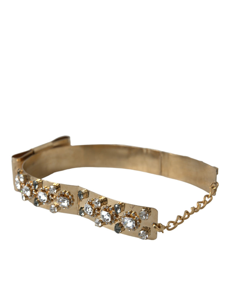 Dolce & Gabbana Gold-Tone Crystal Embellished Waist Women's Belt