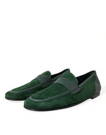Dolce & Gabbana Emerald Velvet Leather Loafers for Men's Men