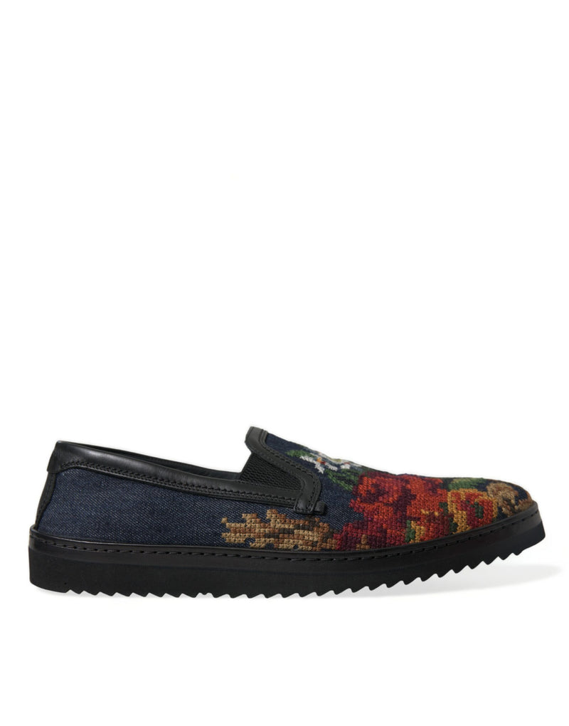 Dolce & Gabbana Elegant Multicolor Floral Men's Loafers