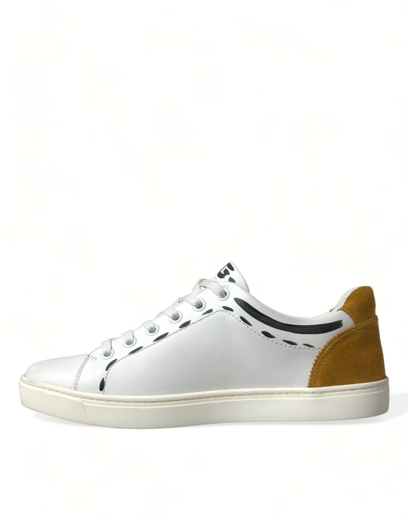 Dolce & Gabbana Sleek White Low Top Leather Men's Sneakers