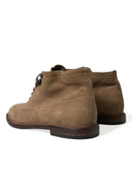 Dolce & Gabbana Elegant Leather Ankle Lace-Up Men's Boots