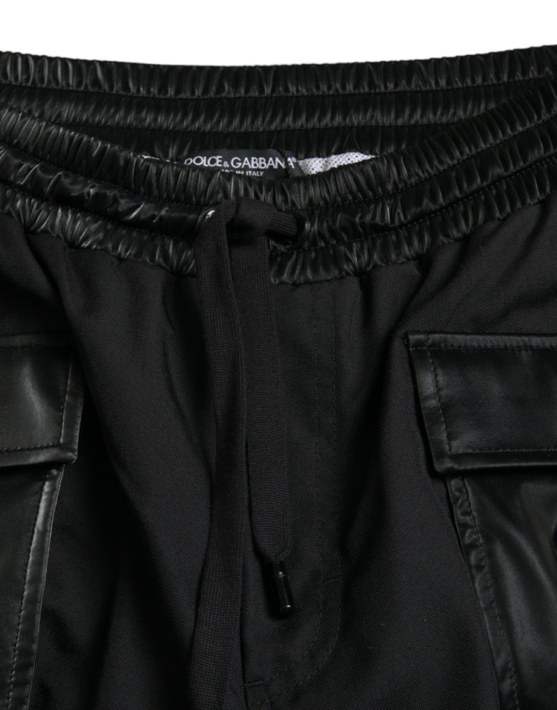 Dolce & Gabbana Black Nylon Cargo Jogger Men SweatMen's Men's Pants