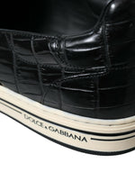 Dolce & Gabbana Elegant Crocodile Leather Low-Top Men's Sneakers