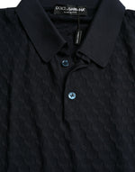 Dolce & Gabbana Dark Blue Collared Short Sleeve Polo Men's T-shirt