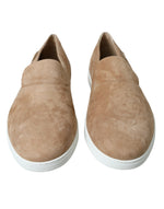 Dolce & Gabbana Elegant Beige Leather Men's Loafers