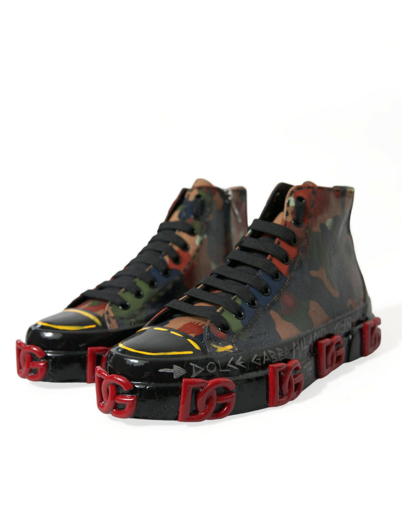 Dolce & Gabbana Chic Multicolor High-Top Men's Sneakers