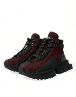 Dolce & Gabbana Burgundy Leather High Top Men's Sneakers
