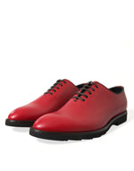 Dolce & Gabbana Elegant Red Leather Oxford Dress Men's Shoes