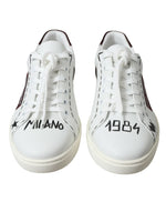 Dolce & Gabbana Exclusive White Bordeaux Low Top Men's Sneakers