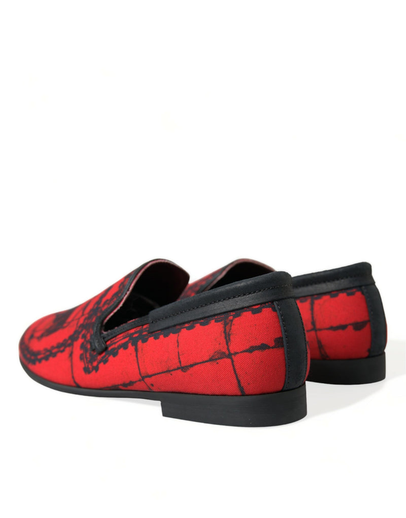 Dolce & Gabbana Torero-Inspired Luxe Red & Black Men's Loafers