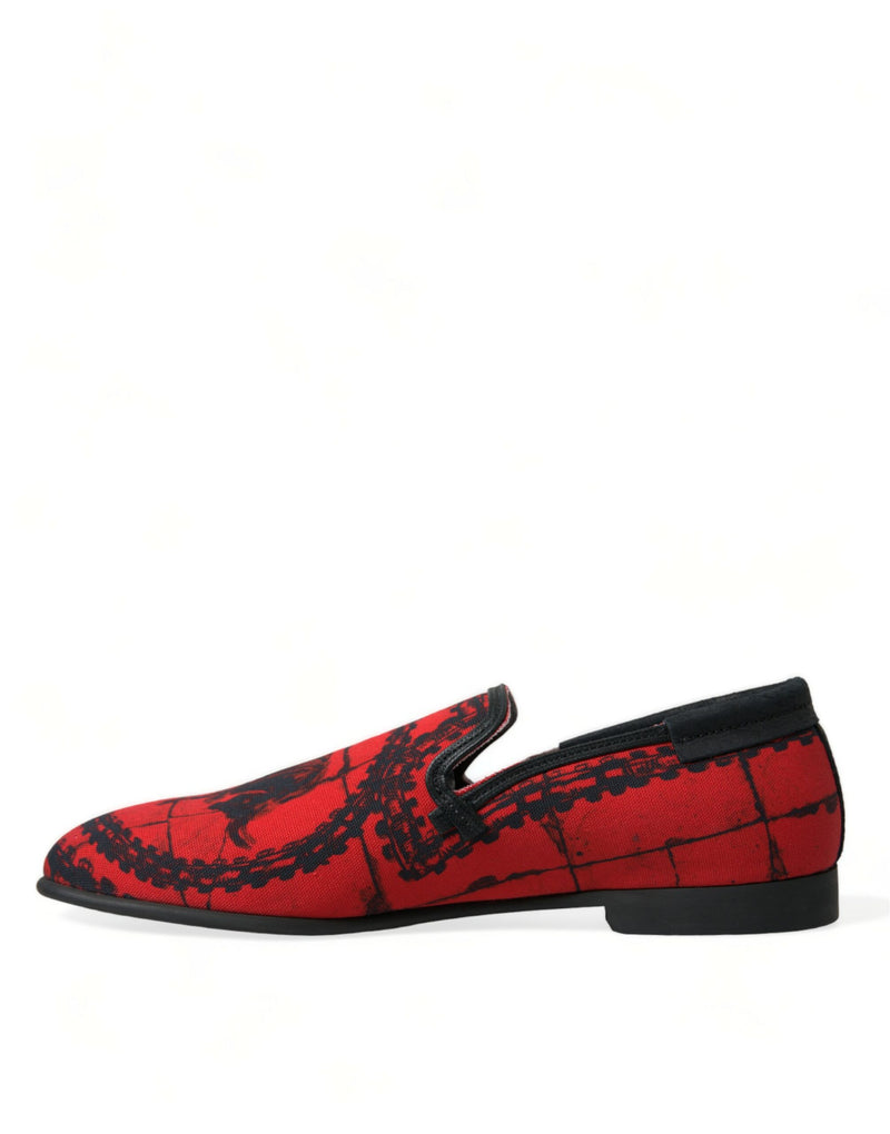 Dolce & Gabbana Torero-Inspired Luxe Red & Black Men's Loafers