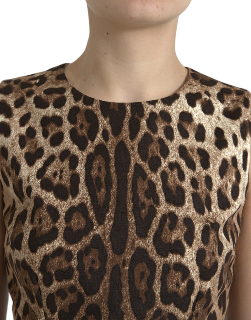 Dolce & Gabbana Sleek Leopard Print Silk-Blend Tank Women's Top
