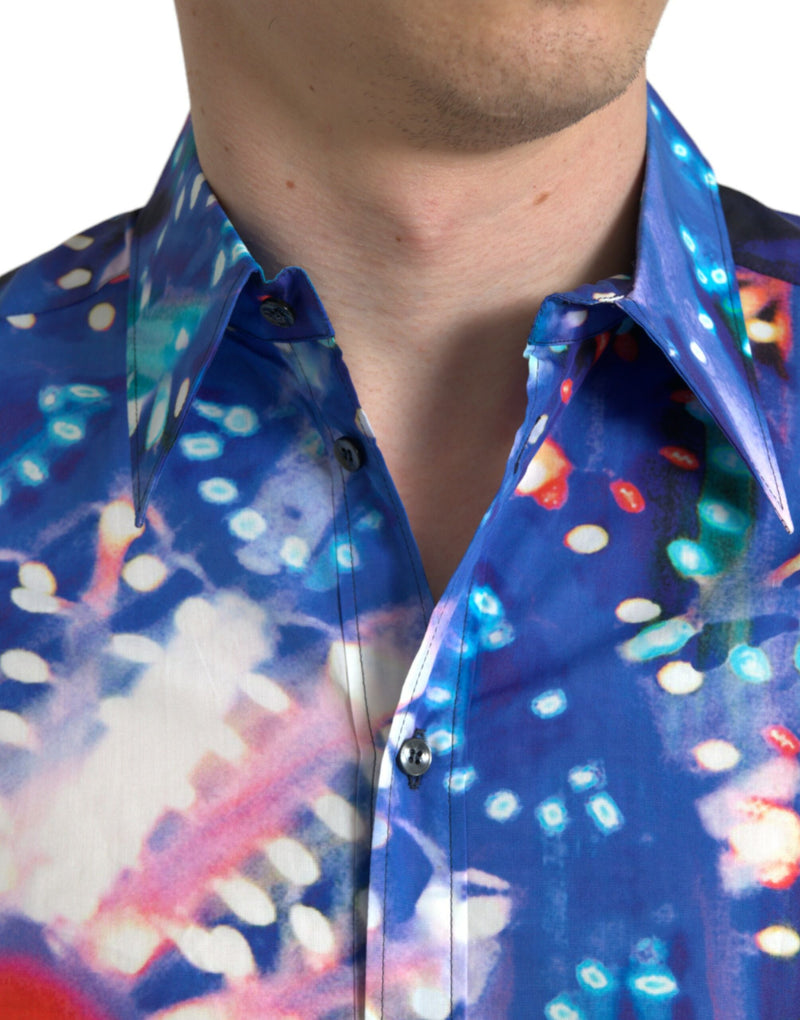 Dolce & Gabbana Multicolor Luminarie Slim MARTINI Men's Shirt