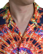 Dolce & Gabbana Multicolor Luminarie Silk Casual Men's Shirt