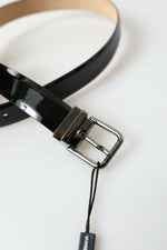 Dolce & Gabbana Black Calf Leather Metal Buckle Men Men's Belt