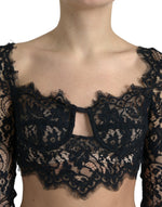 Dolce & Gabbana Elegant Lace Bustier Cropped Women's Top