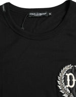 Dolce & Gabbana Black Logo Embroidery Crewneck Short Sleeve Men's T-shirt