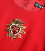 Dolce & Gabbana Elegant Red Bodycon Mini Dress with Sacred Women's Heart