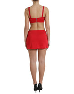 Dolce & Gabbana Exquisite Red Cut Out Bodycon Mini Women's Dress