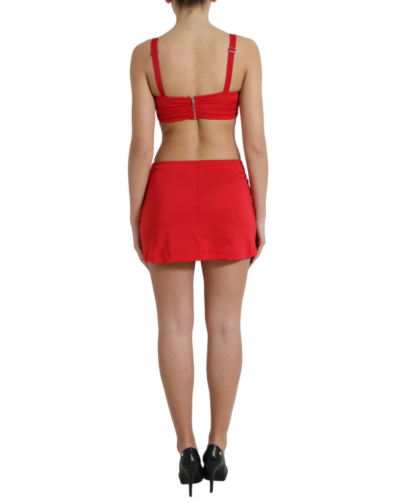 Dolce & Gabbana Exquisite Red Cut Out Bodycon Mini Women's Dress