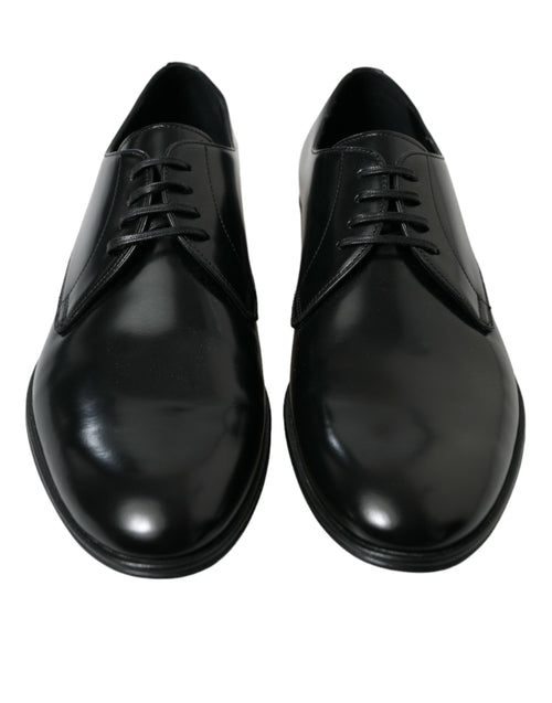 Dolce & Gabbana Elegant Black Leather Derby Formal Men's Shoes