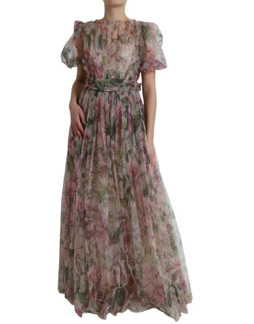 Dolce & Gabbana Elegant Floral Print Long Women's Dress