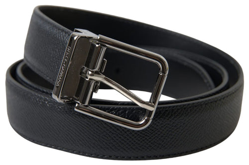 Dolce & Gabbana Elegant Black Leather Designer Men's Belt