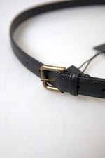 Dolce & Gabbana Elegant Black Italian Leather Men's Belt
