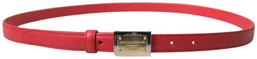 Dolce & Gabbana Elegant Red Leather Designer Women's Belt