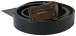 Dolce & Gabbana Elegant Black Leather Belt - Metal Buckle Men's Closure
