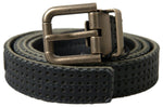 Dolce & Gabbana Elegant Black Leather-Cotton Blend Men's Belt