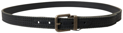 Dolce & Gabbana Elegant Black Leather-Cotton Blend Men's Belt